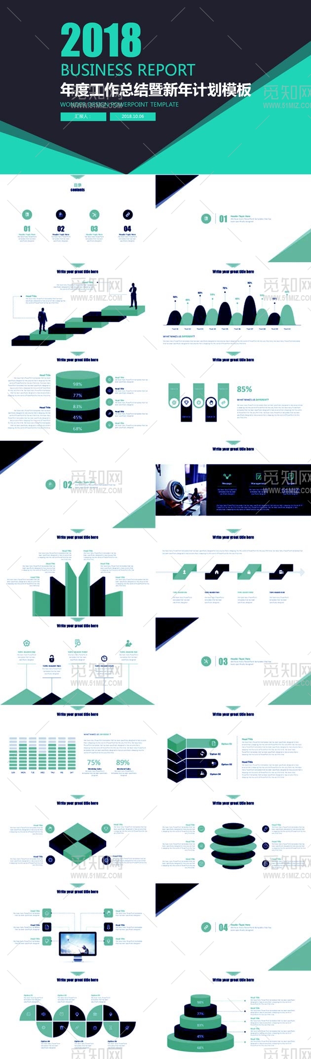 2018年度工作总结暨新年计划PPT模板