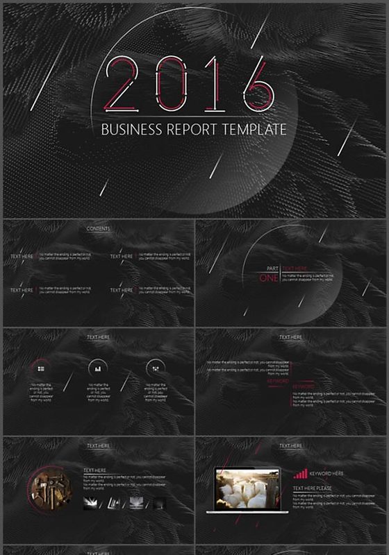 动态炭黑极简风汇报总结PPT模板