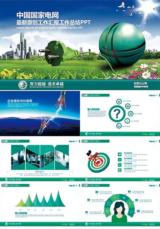 国家电网工作汇报工作总结PPT模板