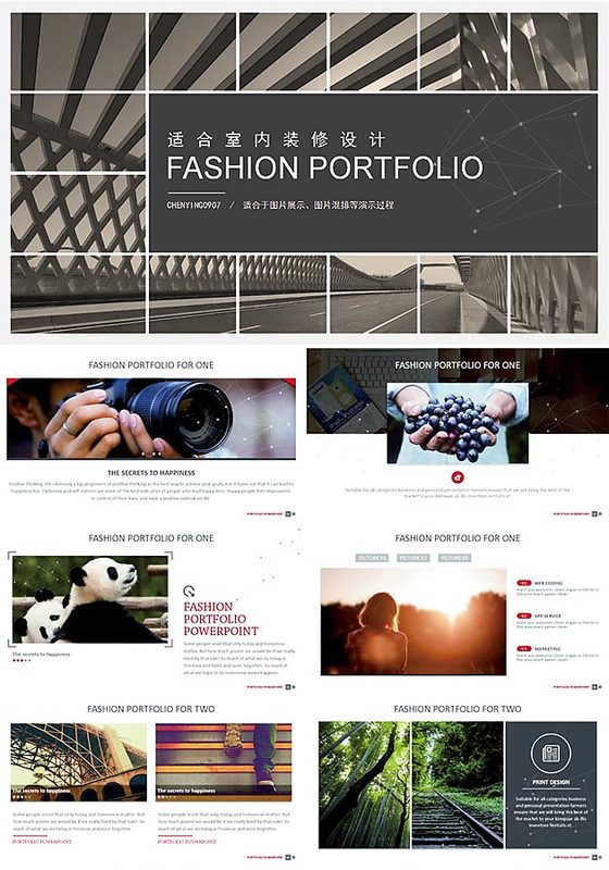 室内装修设计案例展示PPT模板