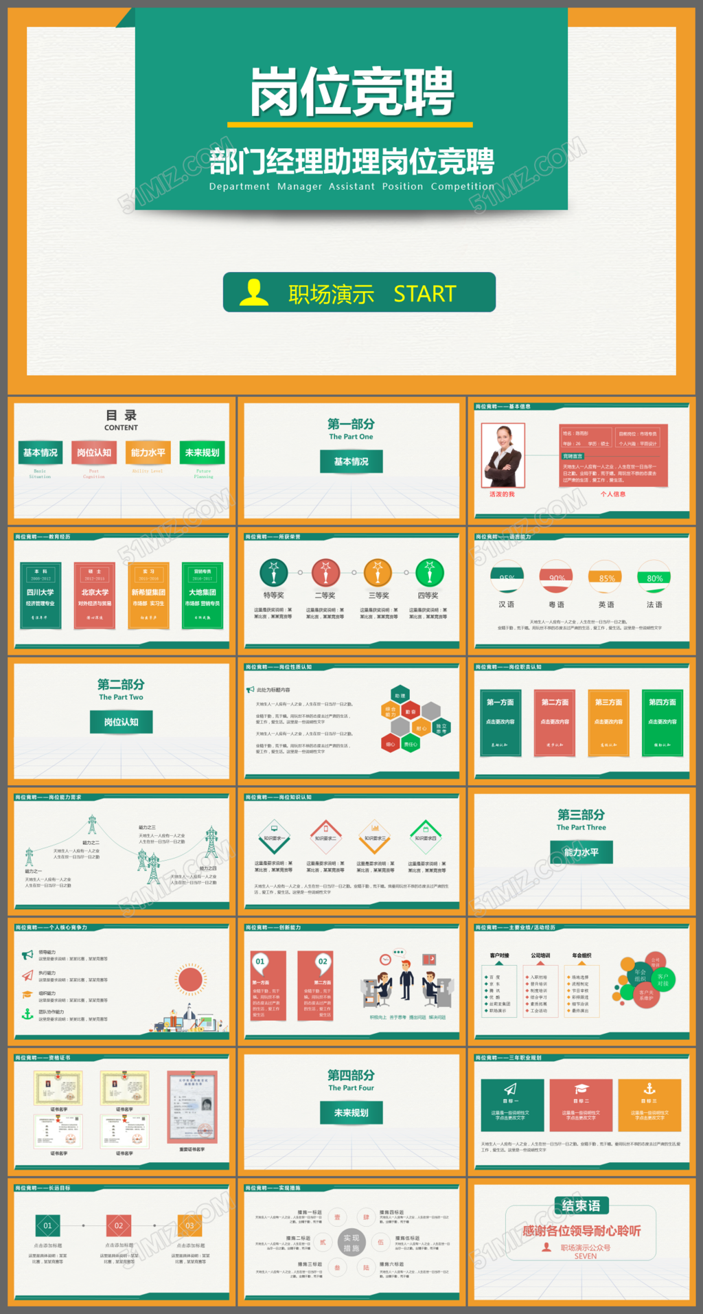 视觉框架型竞聘ppt