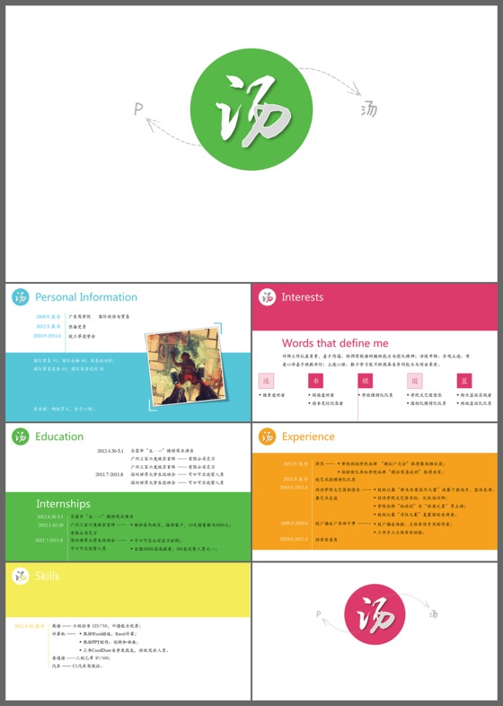 个性创意字体个人简历ppt