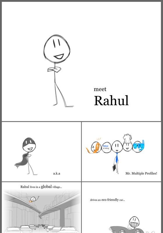 英文简洁创意素描个人简历ppt