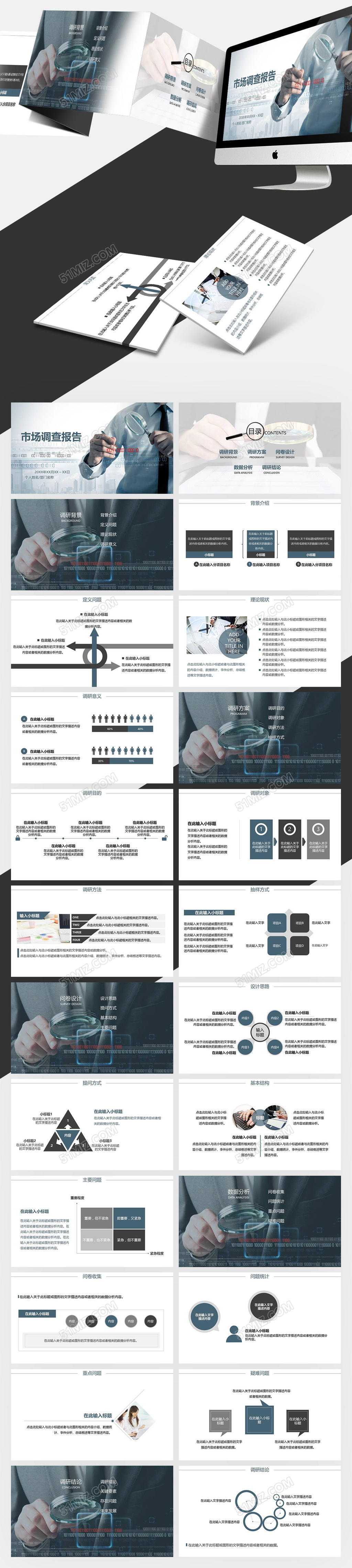产品品牌网络市场调查报告ppt模板