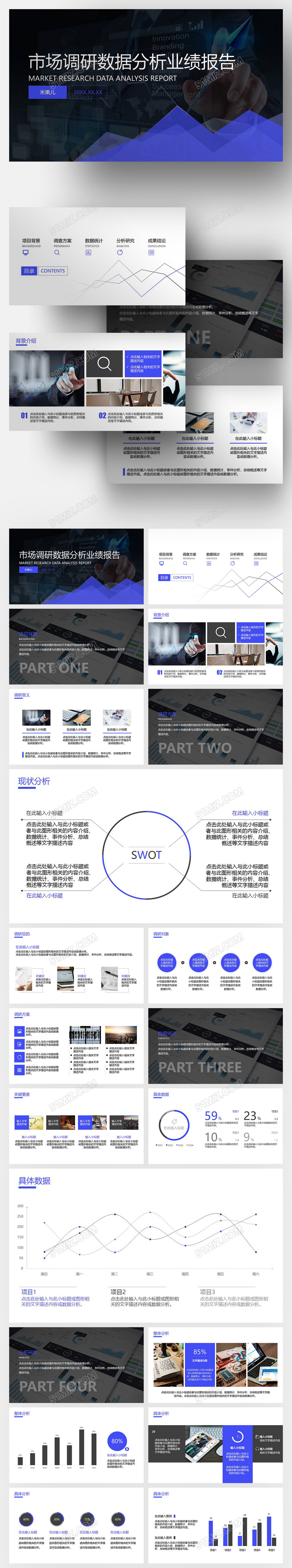 市场调研数据分析ppt模板
