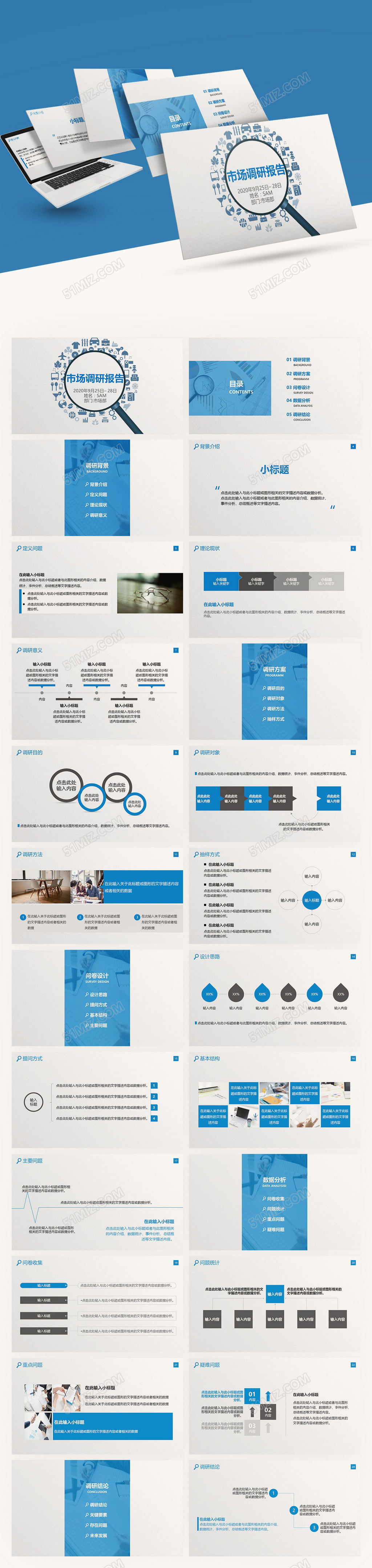 市场调研报告通用ppt模板