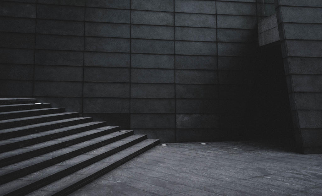 黑白建筑简约楼梯和围墙城市背景图片