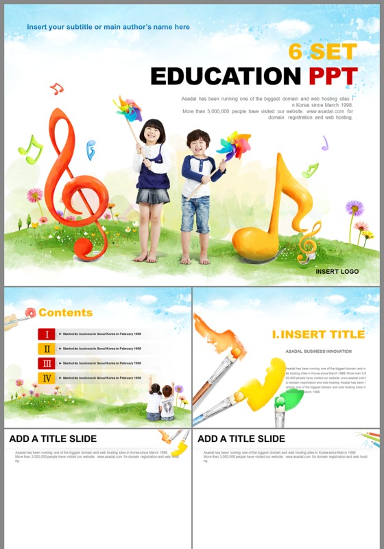 卡通儿童音乐教学ppt课件模板