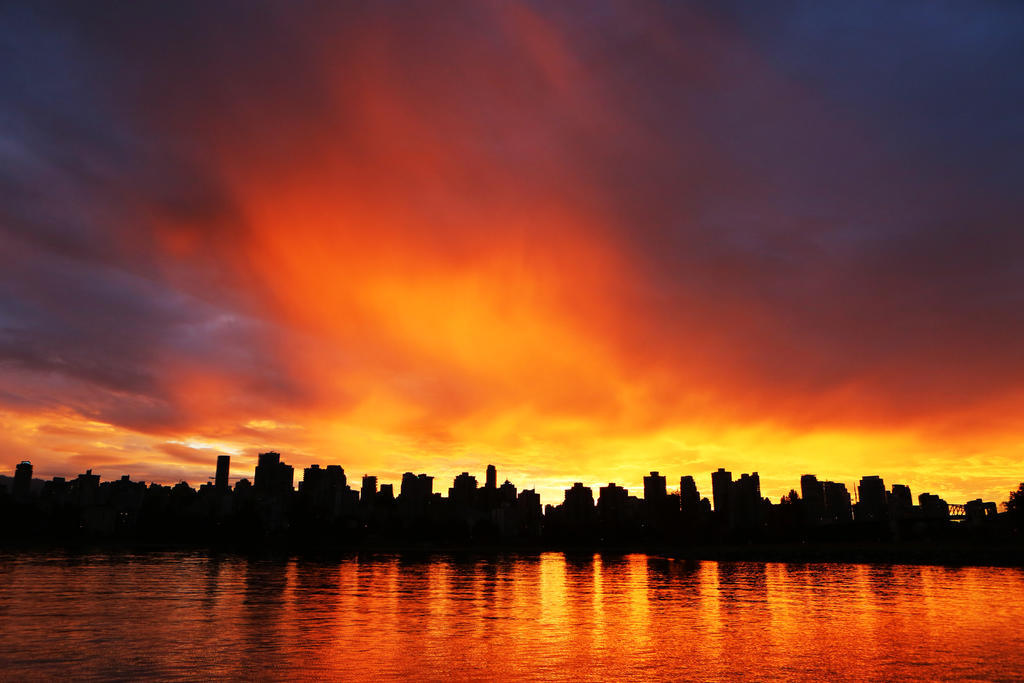 昏黄色广告自然楼宇剪影背景图片