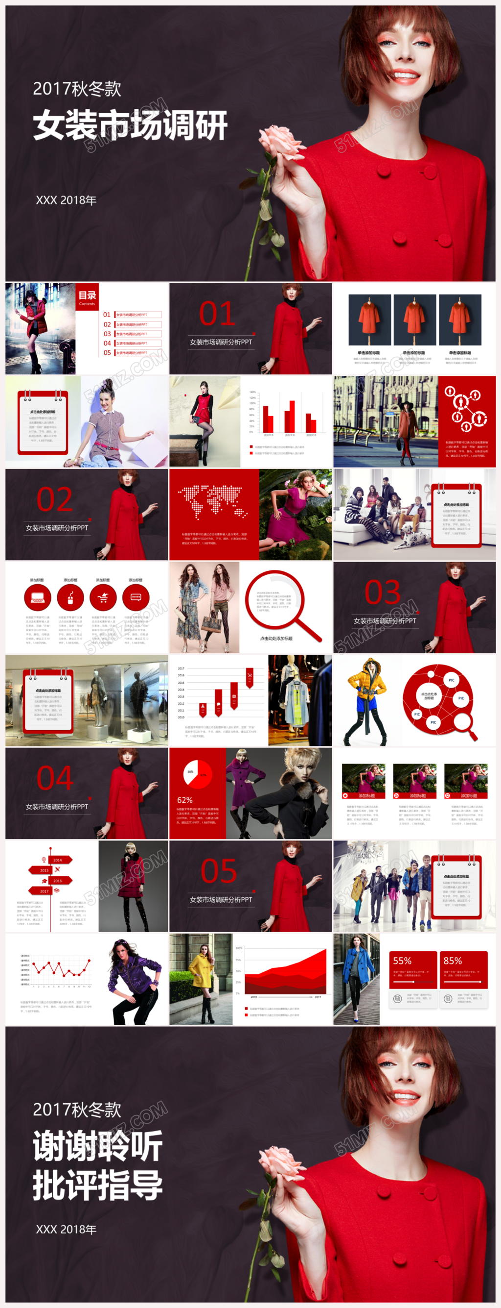 白黑色女装市场调研案例分析PPT下载