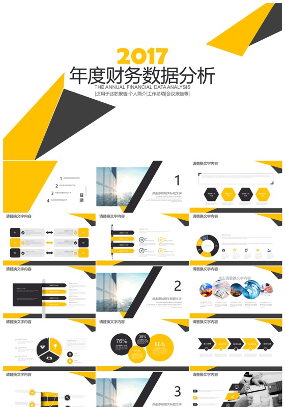 白色年度财务分析案例分析PPT下载