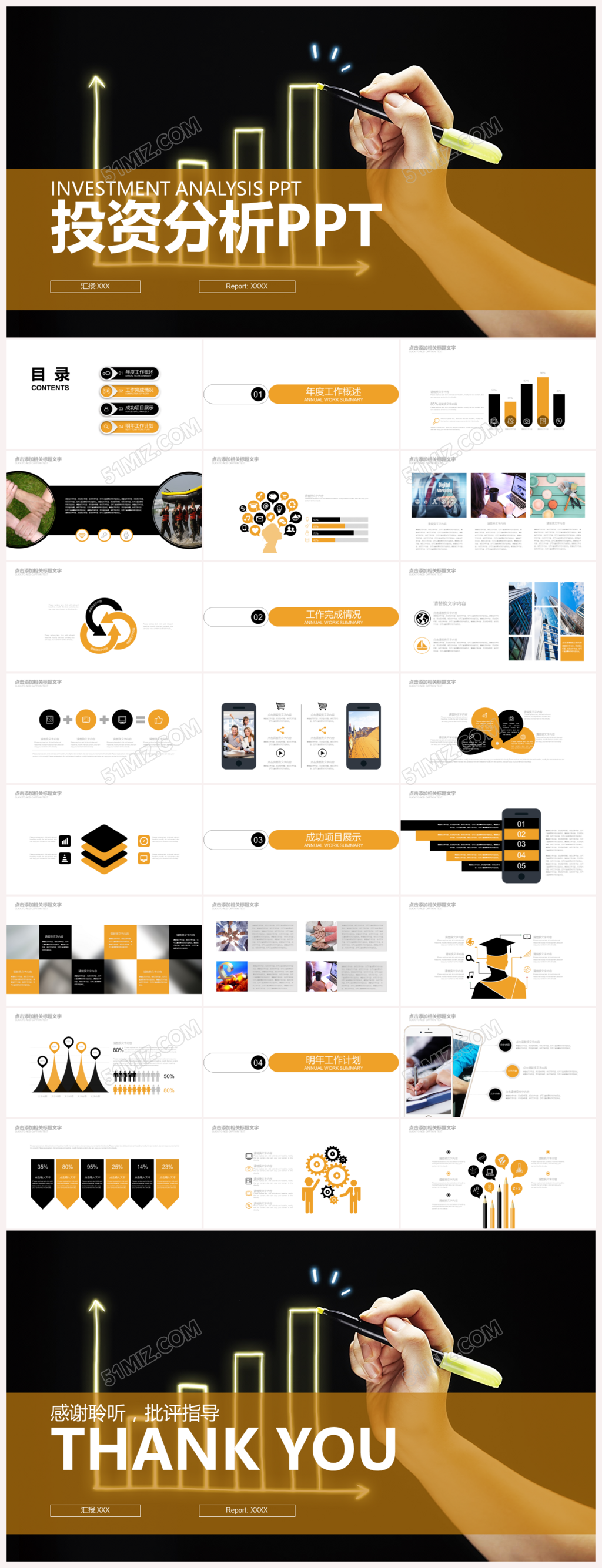 白色投资分析案例分析PPT模板下载