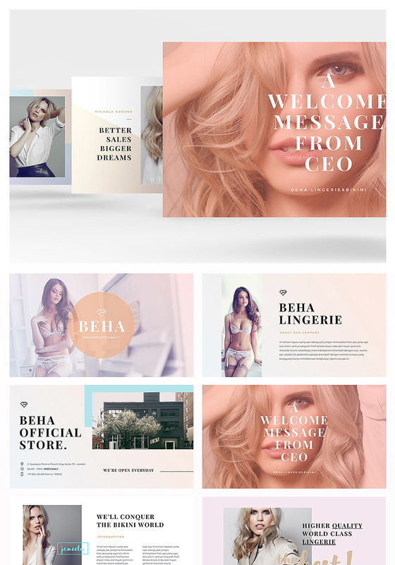 欧美女性产品介绍公司介绍汇报ppt模板