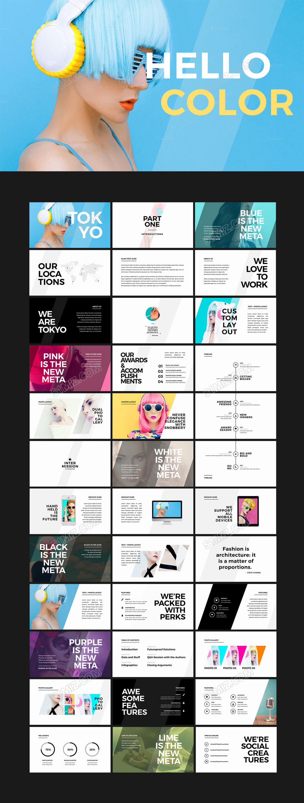 杂志风欧美时尚大气营销活动策划公司产品介绍Keynote模板