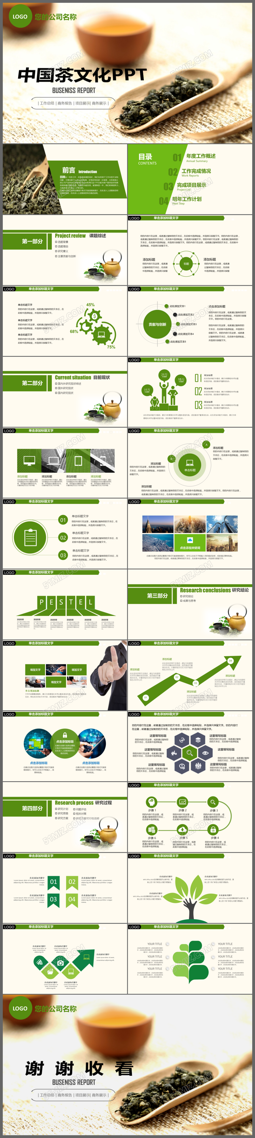 中国风中国茶文化茶叶知识ppt素材下载