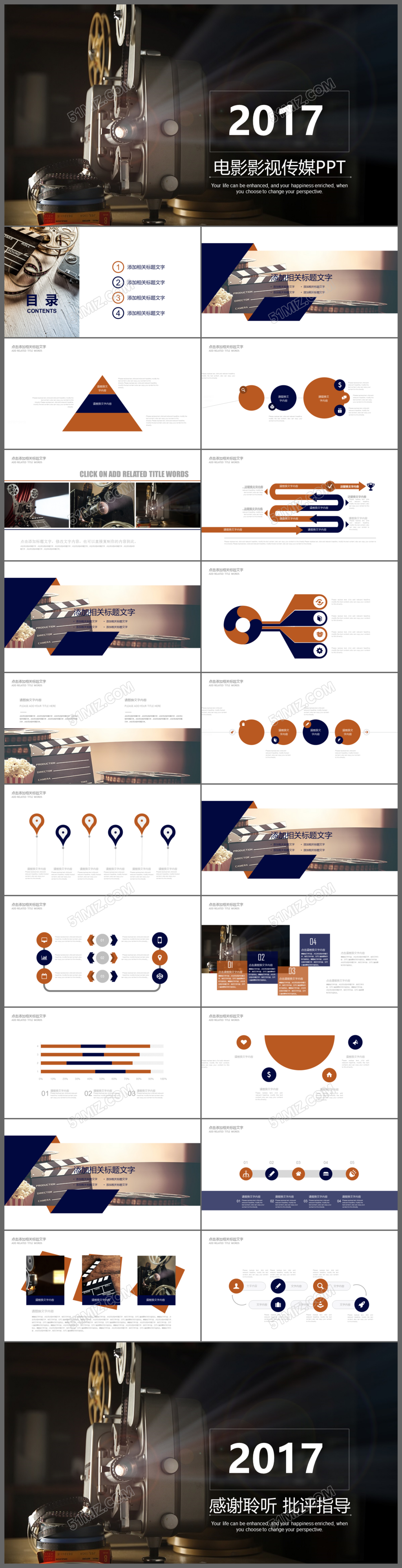 电影影视传媒ppt动态模板下载摄影摄像