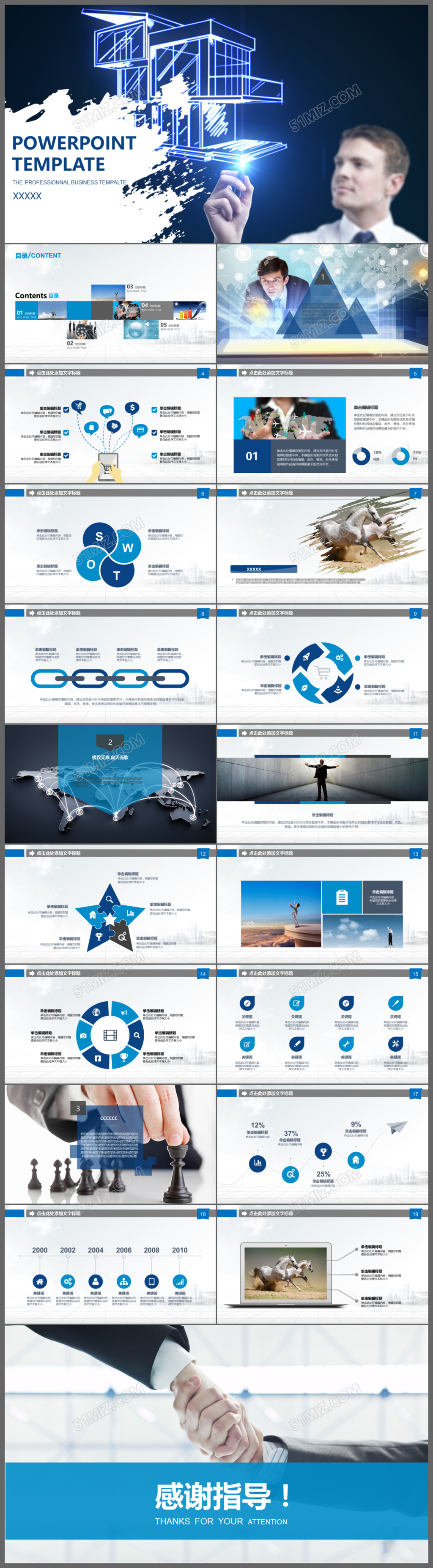 科技大数据互联网商务企业介绍工作总结PPT模板