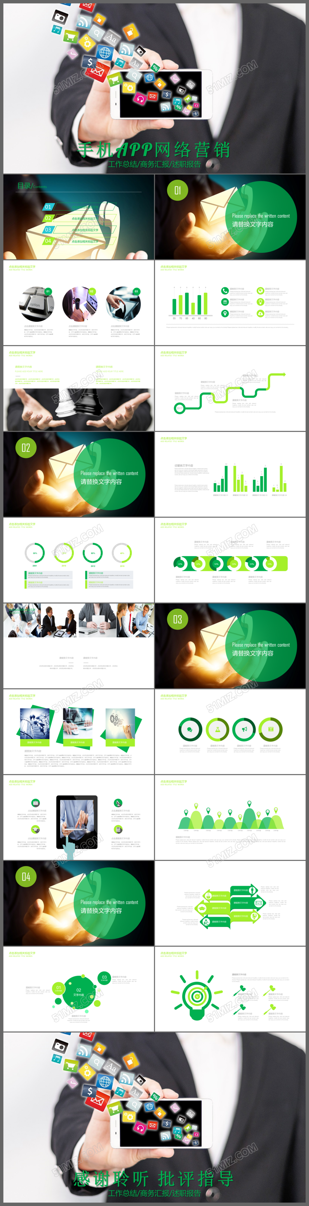  手机app网络营销工作总结汇报ppt模板