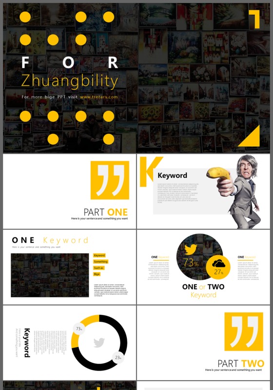 黑黄色商务汇报工作总结商业计划书ppt模版