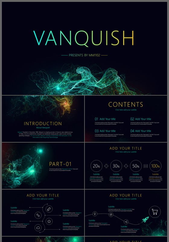 欧美大气科技星空商务通用工作总结ppt模板
