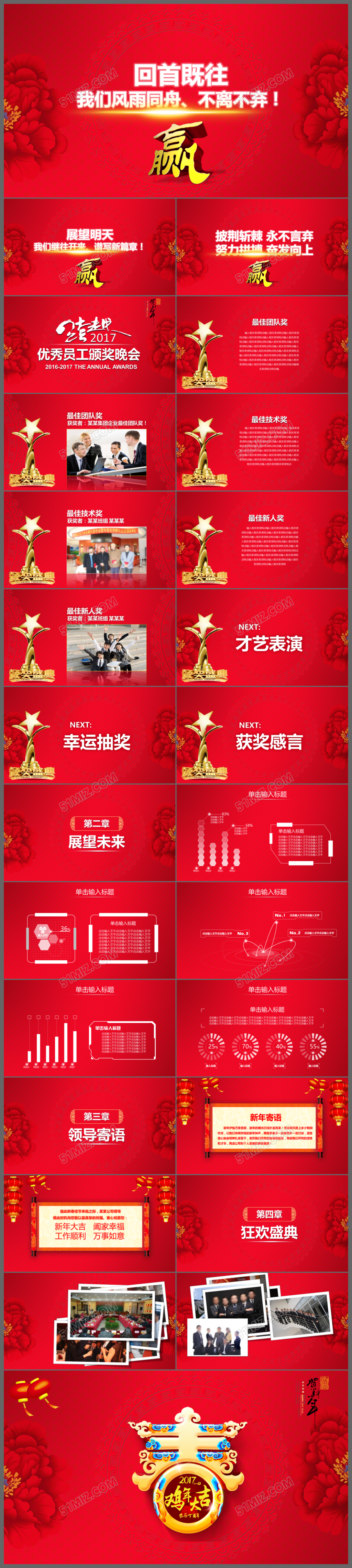 回首既往我们风雨同舟不离不弃企业公司年会颁奖典礼PPT模板