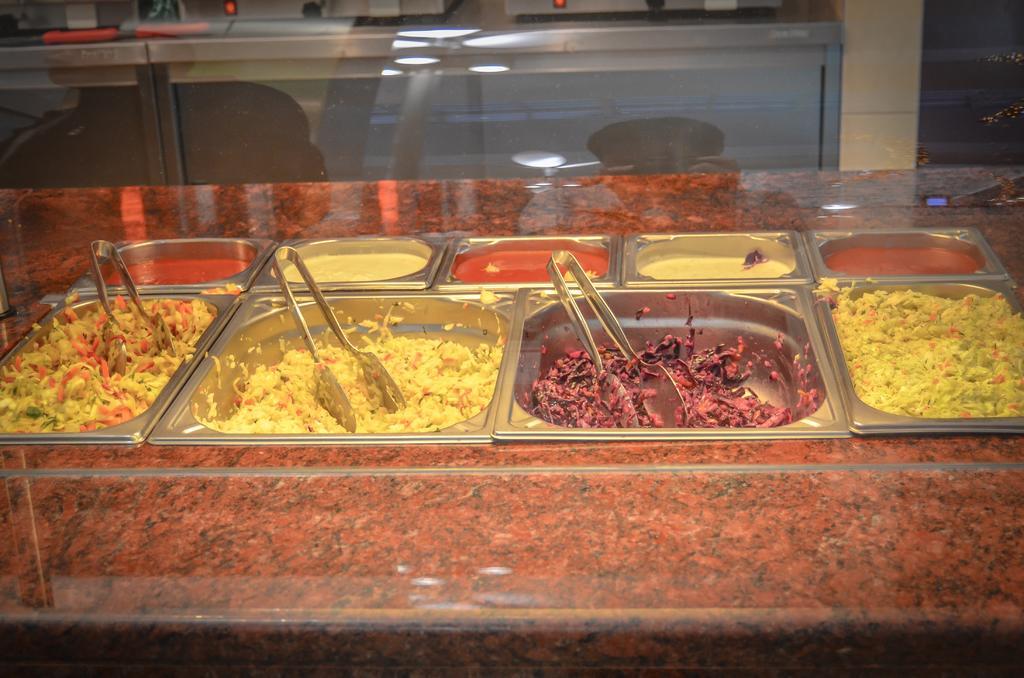 餐饮简约食堂自助餐背景图片