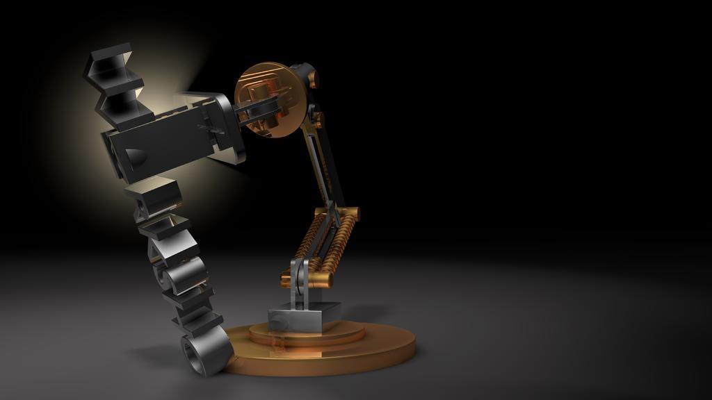 设计工业机械手臂模型背景图片