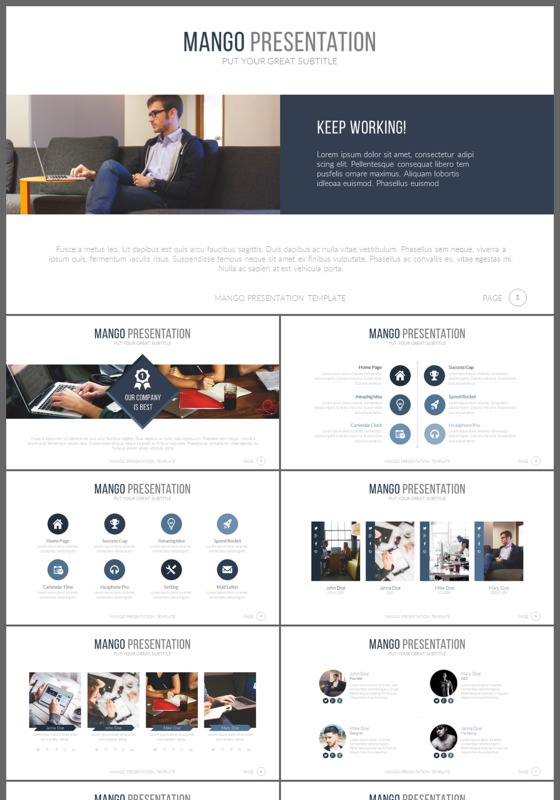 欧美商务通用策划述职总结汇报ppt模板