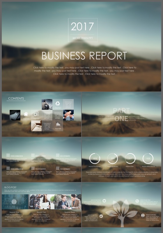 2017简约科技商务汇报动态PPT模板下载