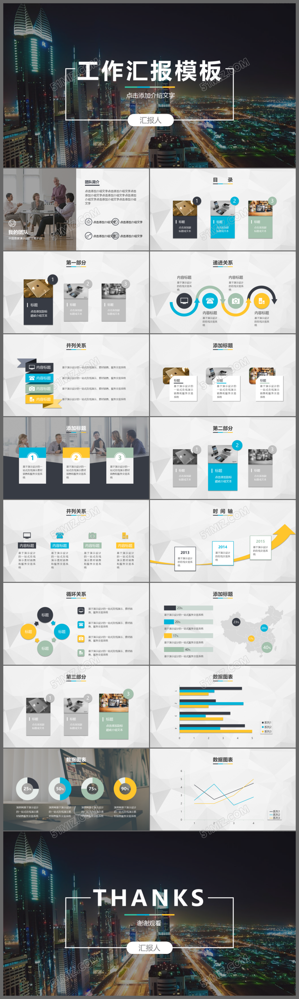 简约时尚商务汇报总结PPT商务通用模板