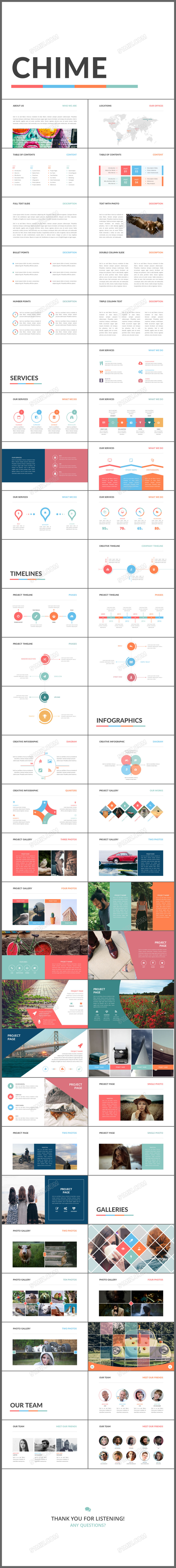 欧美简约团队介绍公司简介ppt模板