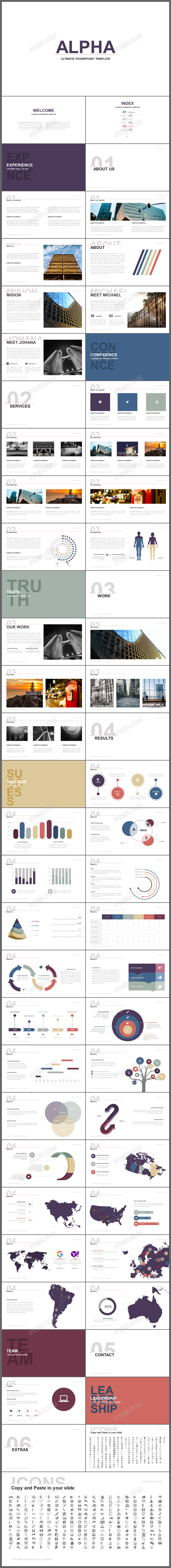 欧美简约公司介绍企业宣传总结汇报ppt模板