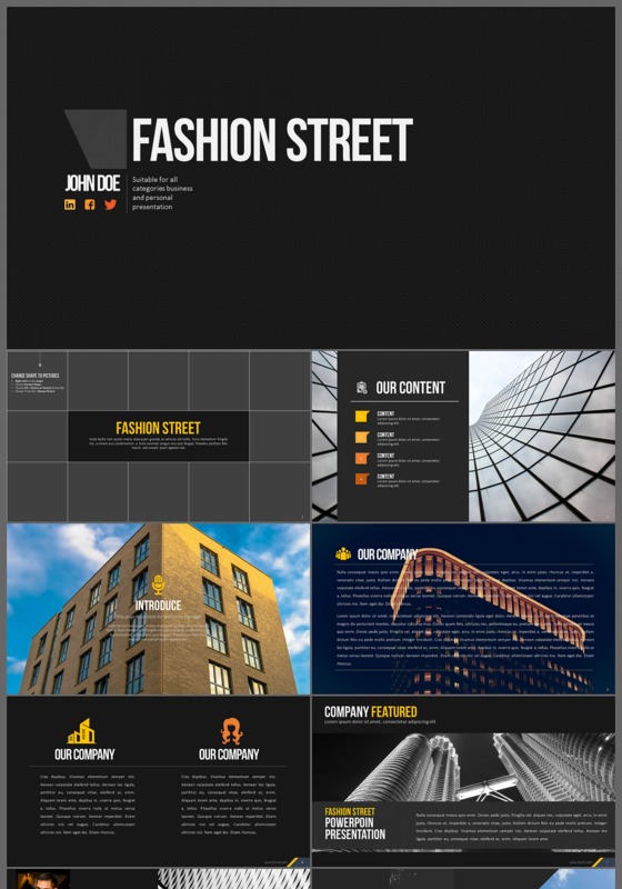 欧美时尚公司简介工作汇报总结述职ppt模板