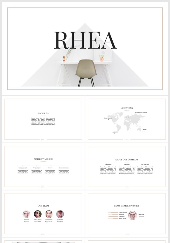 欧美白色简约家居装修公司简介工作汇报ppt模板