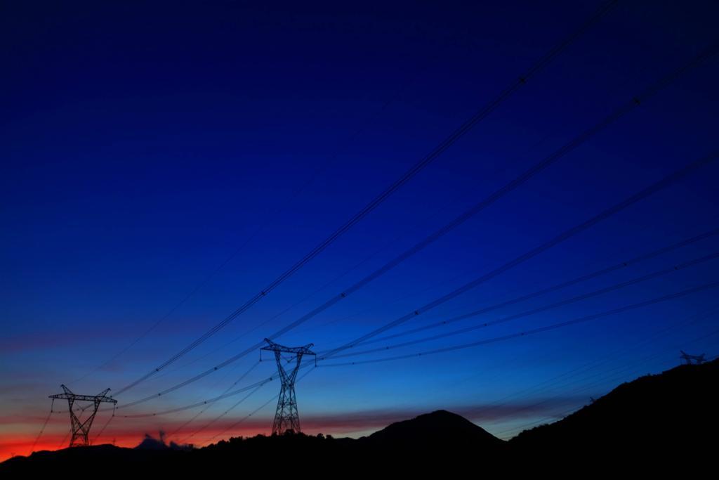 蓝色电线电网电力背景图片