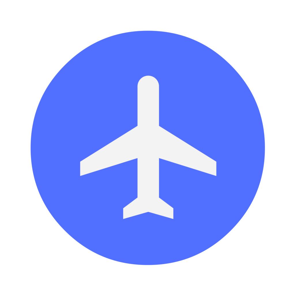 蓝色飞机图标白色圆圈指导编辑用于演示背景图片