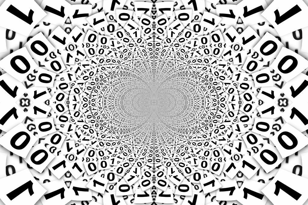 黑白互联网科技数字环形背景信息技术科技背景图片