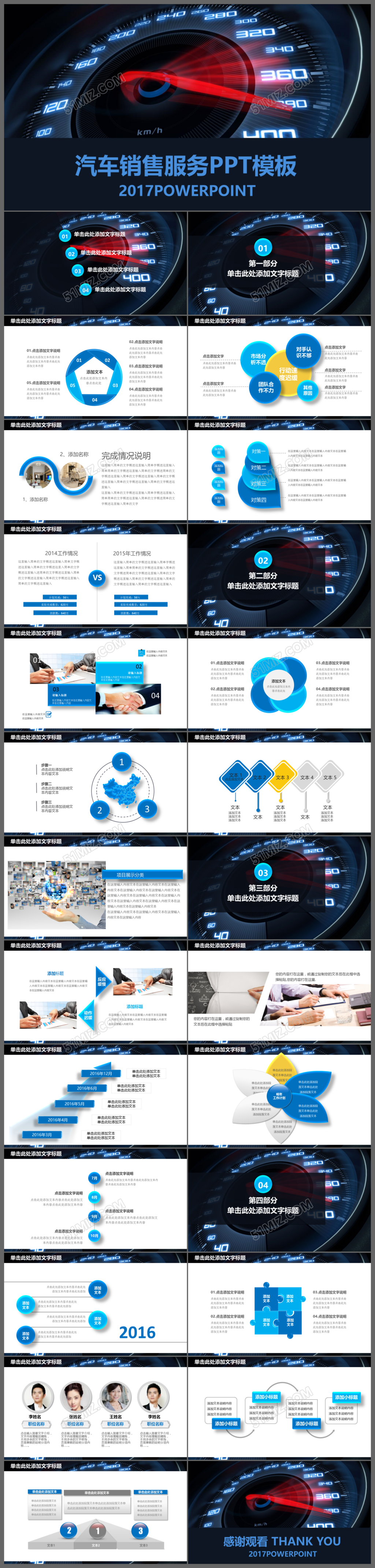 精致汽车销售服务汽车汽车4S店PPT模板