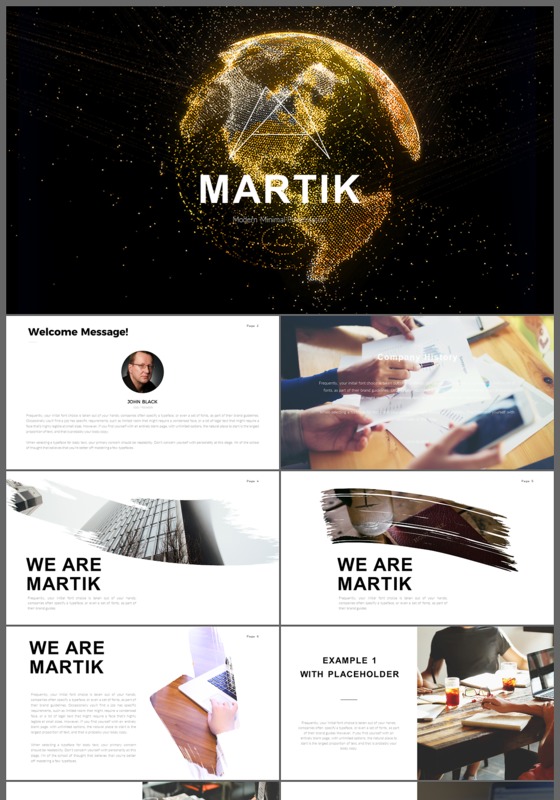 欧美大气科技星空商业计划书公司简介ppt模板