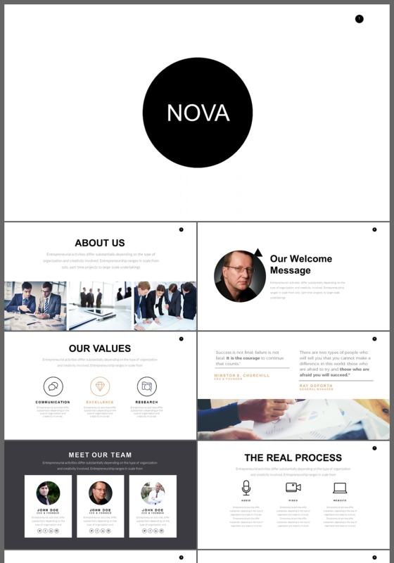 欧美极简白色公司介绍企业宣传画册ppt模板