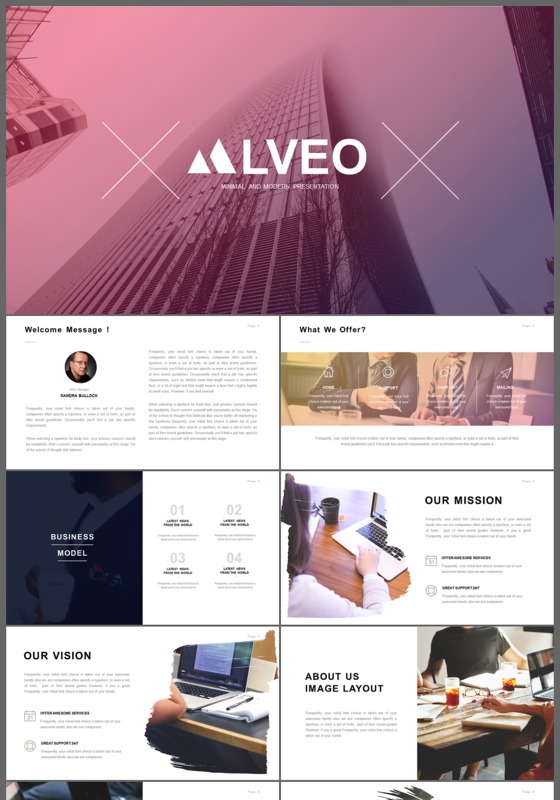 欧美风工作总结汇报公司介绍ppt模板