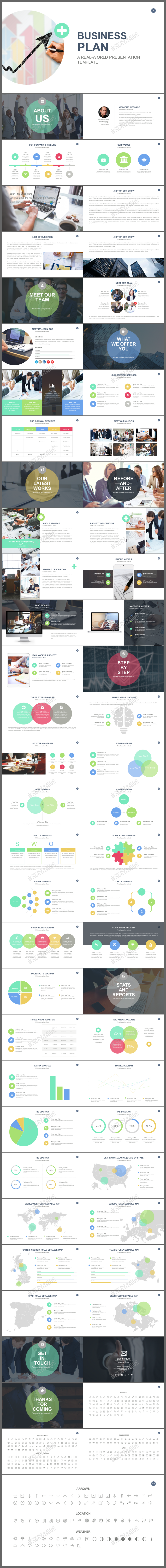 欧美极简商务汇报工作计划总结ppt模板
