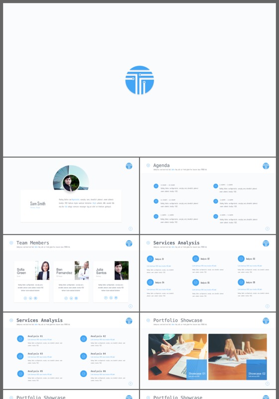 欧美简约风工作汇报总结公司简介ppt模板