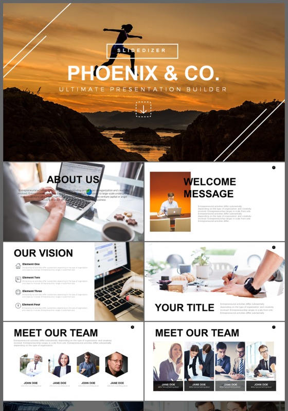 欧美风大气时尚公司简介工作总结汇报ppt模板