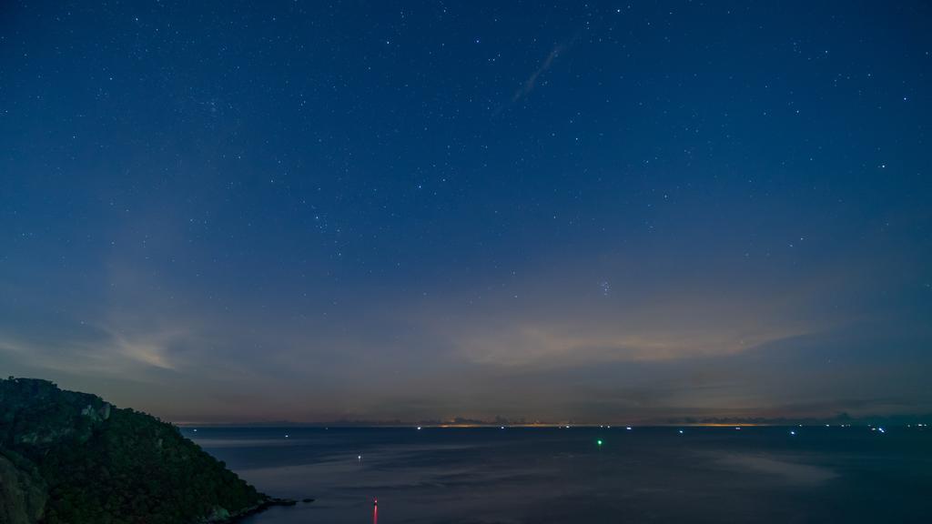 蓝色户外宁静有星星的夜晚背景图片