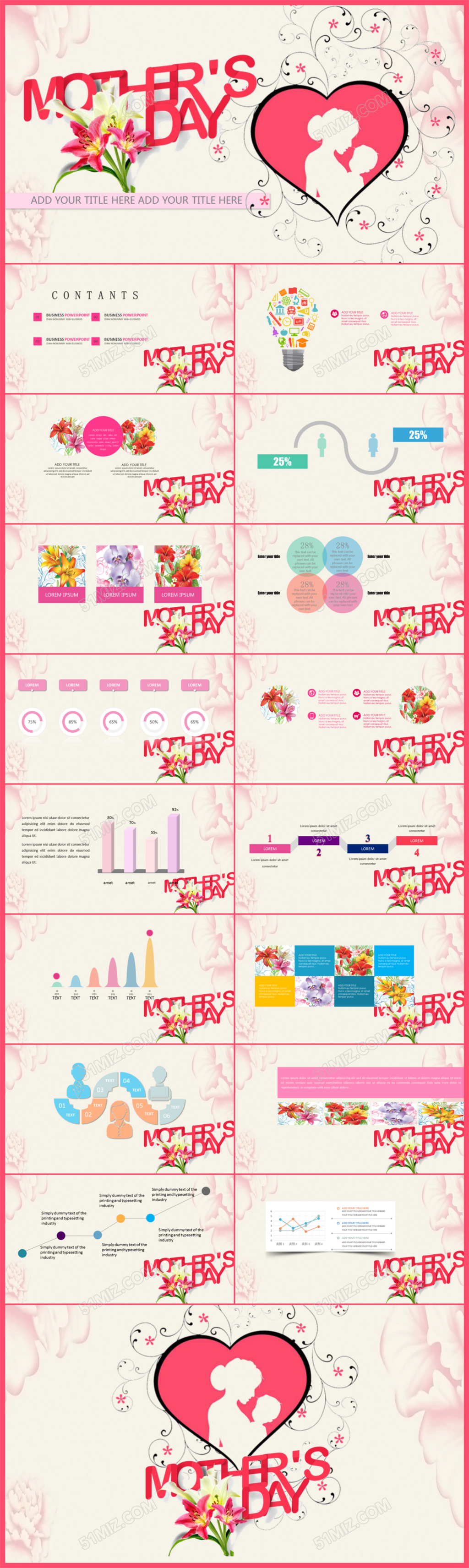 女性节母亲节ppt模板下载