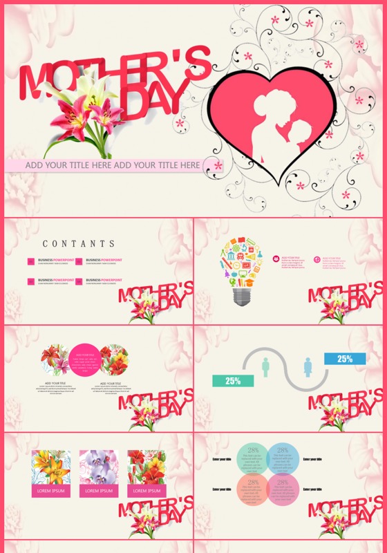 女性节母亲节ppt模板下载