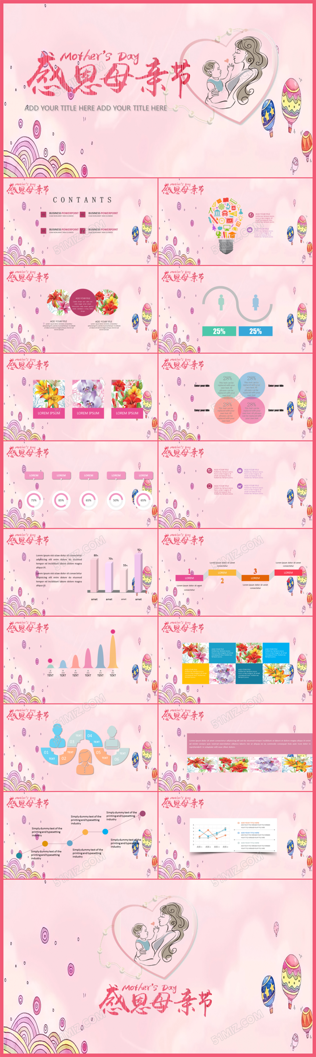 感恩母亲节PPT模板下载
