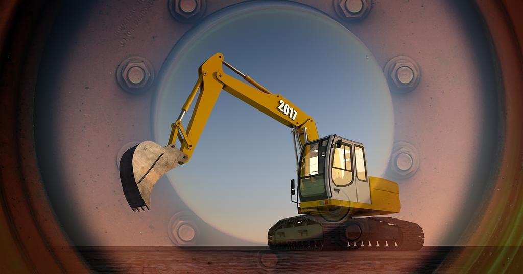 简约挖掘机施工机械背景图片