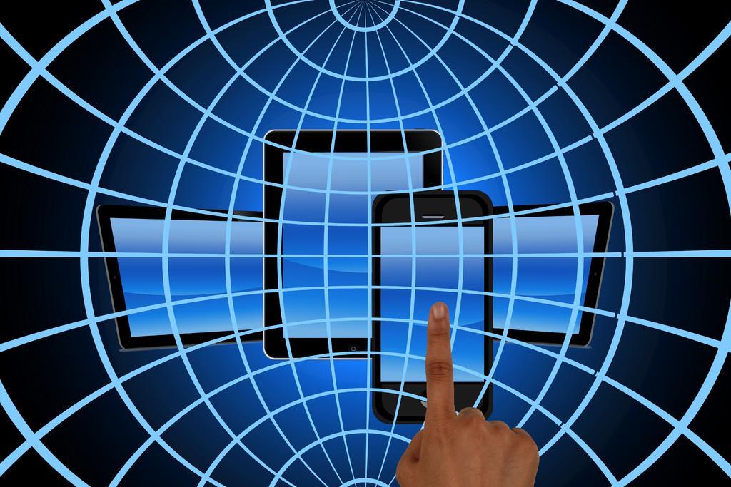 互联网商务通讯沟通地球科技背景图片